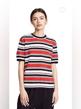 NWT $350 Marc Jacobs Striped Knit Short Sleeve Top